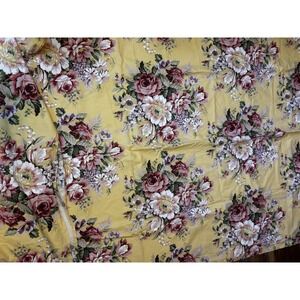 Ralph Lauren Sophie Brooke King Flat Sheet Yellow Floral Crisp & Bright!